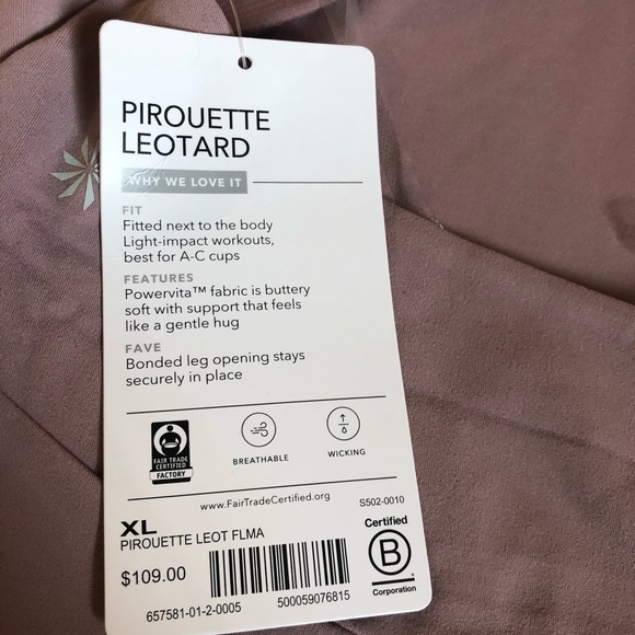Athleta Pirouette Leotard Flora Mauve NWT XL - Picture 2 of 9